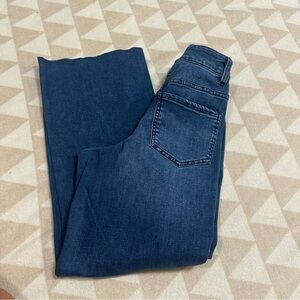 Universal standard comfort denim wide leg raw hem jeans